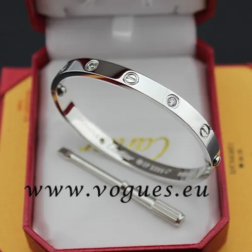 Cartier Couple Bracelet White Gold 4 Diamonds B6041003 (New Version – Prevent Screws Fall Out)