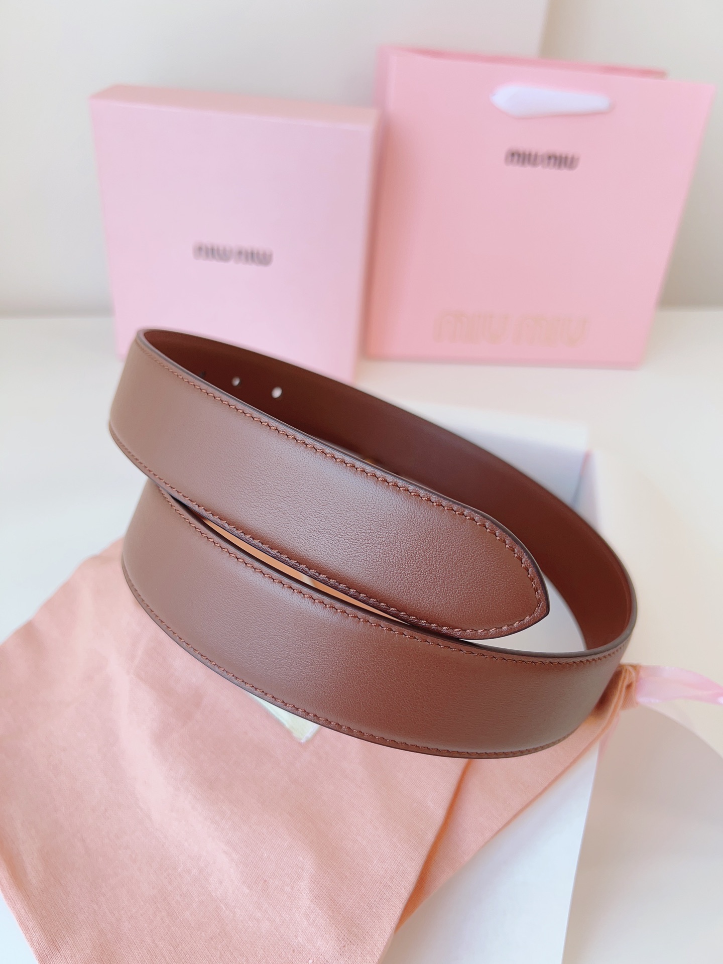 MiuMiu Leather Belts 1:1 Mirror Version