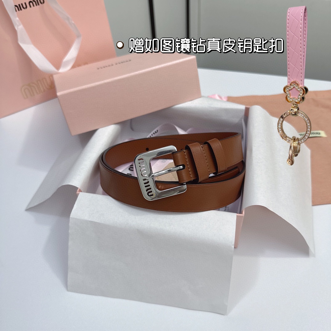 MiuMiu Leather Belts 1:1 Mirror Version