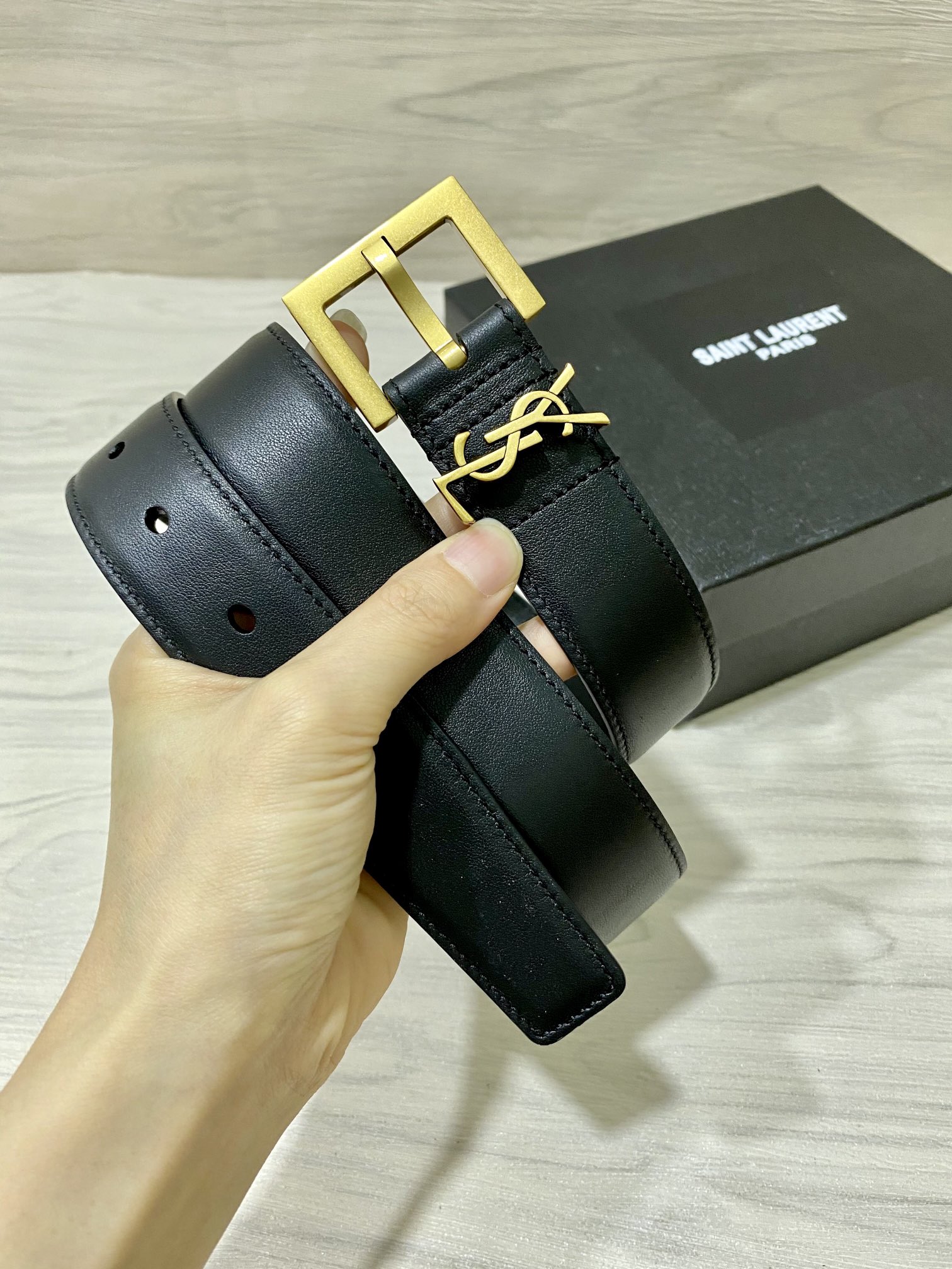 YSL Saint Laurent Leather Belts 1:1 Mirror Version
