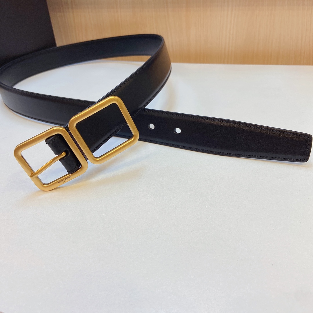 YSL Saint Laurent Leather Belts 1:1 Mirror Version