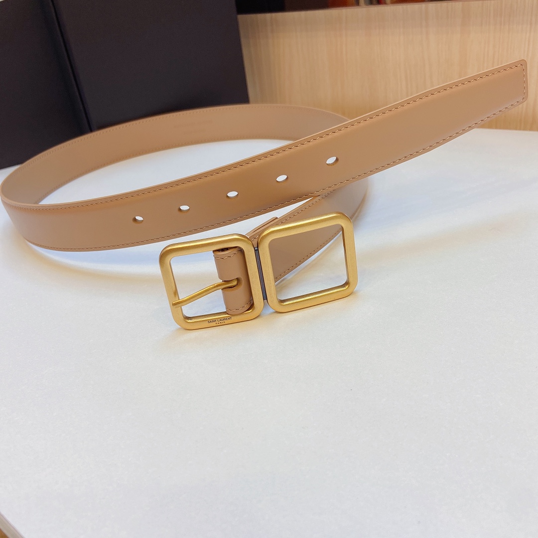 YSL Saint Laurent Leather Belts 1:1 Mirror Version