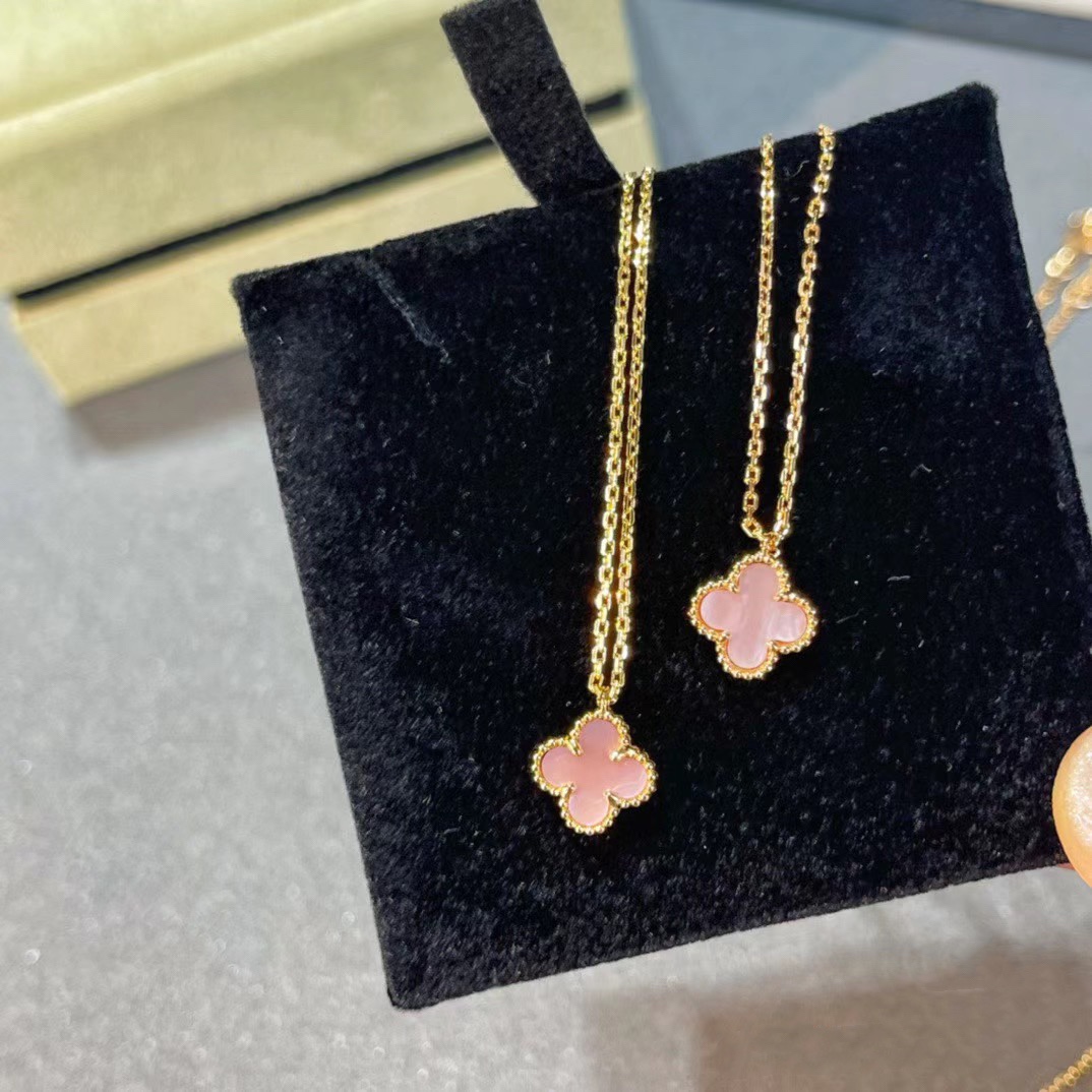 Van Cleef & Arpels Pink Clover Necklace, Sweet Alhambra pendant