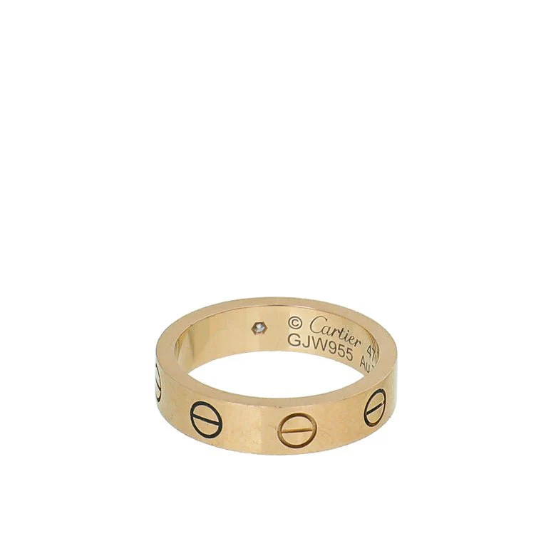 Cartier 18K Yellow Gold 1 Diamond Love Wedding Band Ring 47