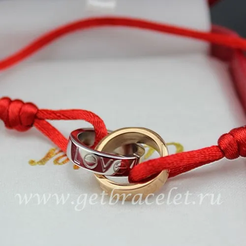 Replica Cartier Love Bracelet Pink Gold White Gold Red Crod