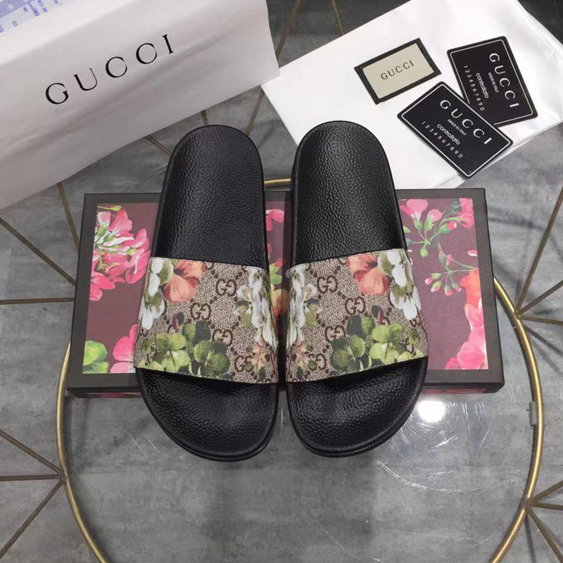 Gucci GG Blooms Supreme Floral Slide Sandal 408508 (Replica)