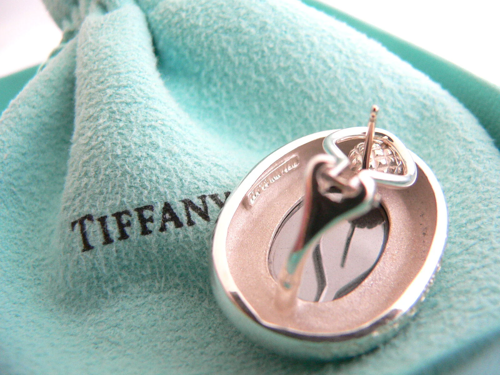 Tiffany & Co Hematite Earrings Gemstone Pierced Gift Pouch Love Picasso T and Co