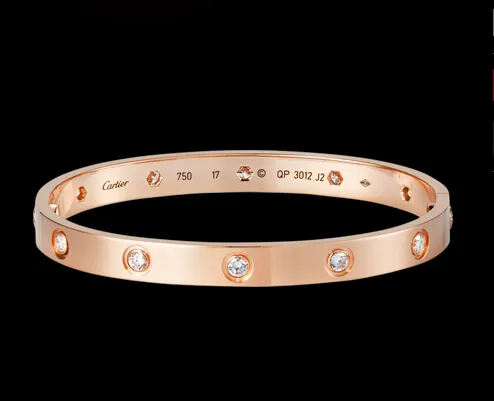 New Arrival Cartier Love Bracelet Pink Gold 10 Diamonds B6038217