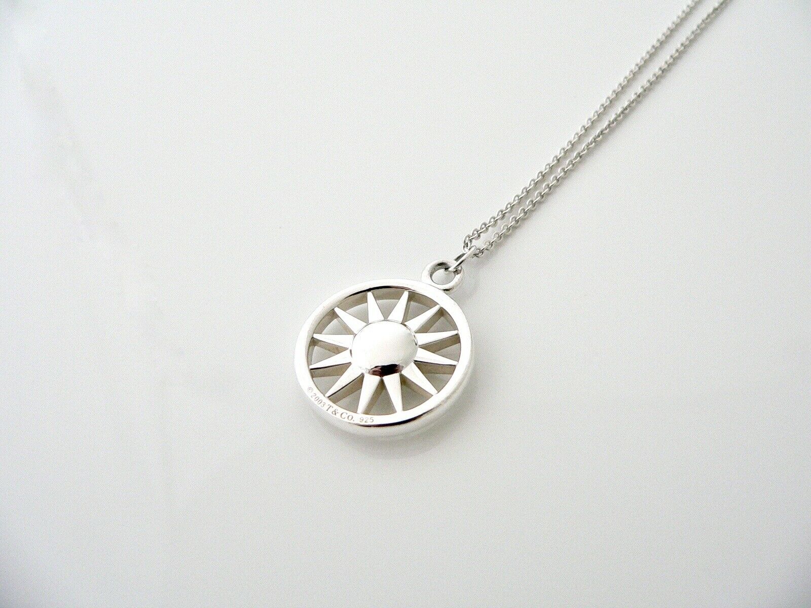 Tiffany & Co Sun Necklace Pendant Charm Chain Silver Gift Nature Summer Love Art