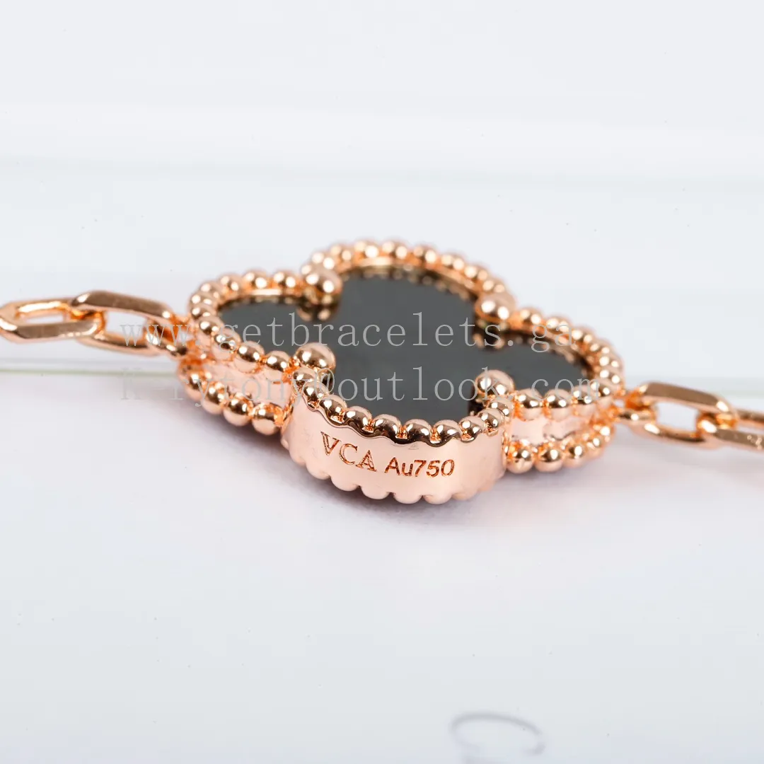 Van Cleef Arpels Magic Alhambra Bracelet 5 Motifs Gray Mother-of-pearl Rose Gold