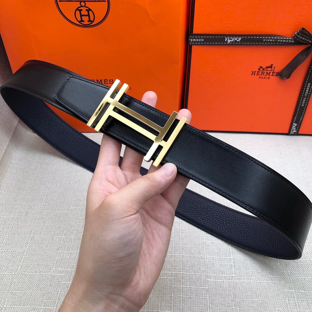 Hermes H Belt Buckle & Reversible Black For Women, Women Belt 380MM