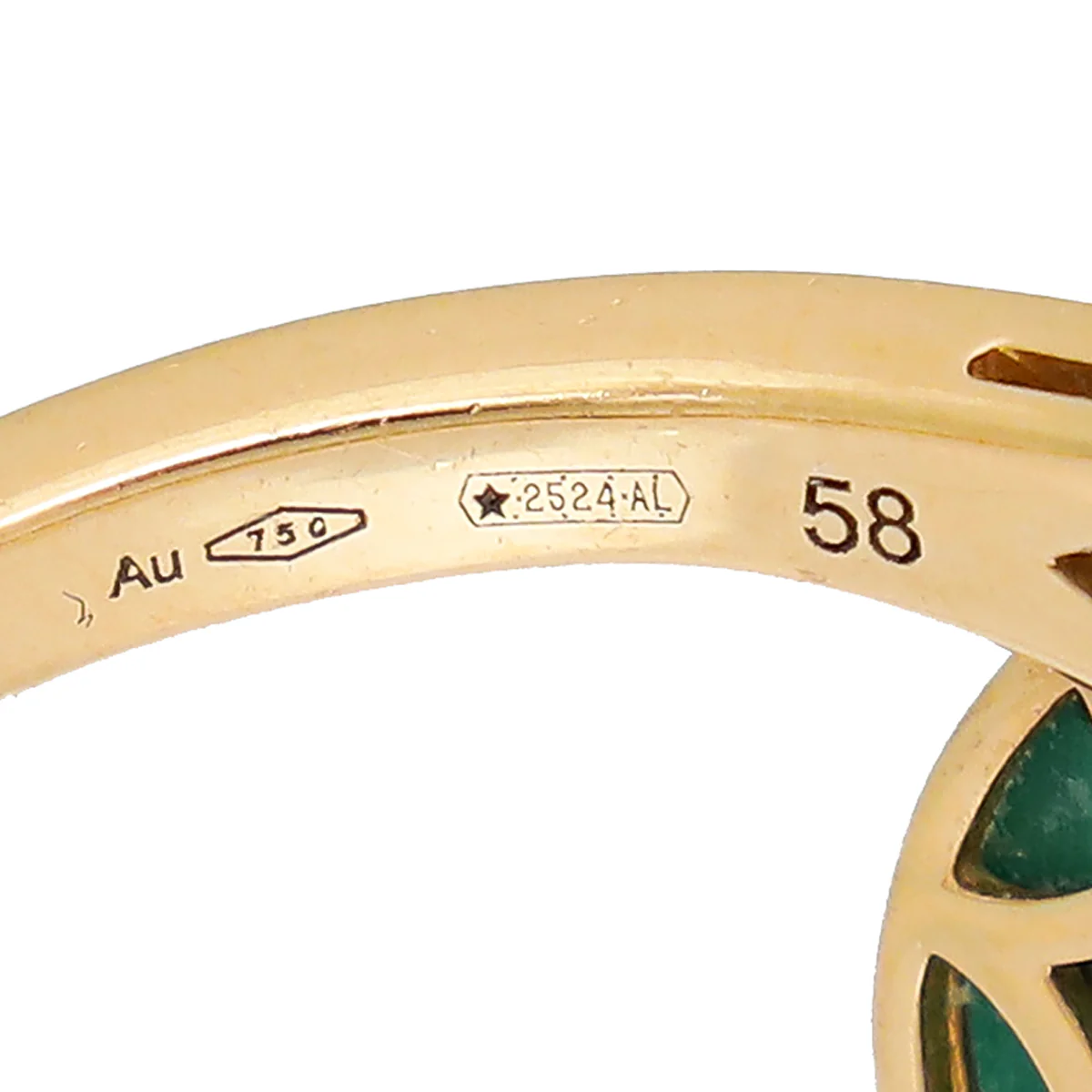 Bvlgari 18K Pink Gold Malachite Diamond Diva's Dream Ring 58