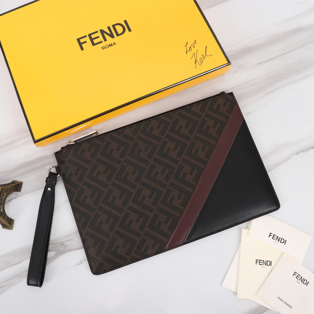 FENDI Printed Canvas Clutch Toiletry Bag(Replica)