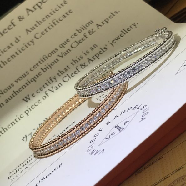 Van Cleef Bracelet Dupe, Perlee Bracelet, One Row Diamonds