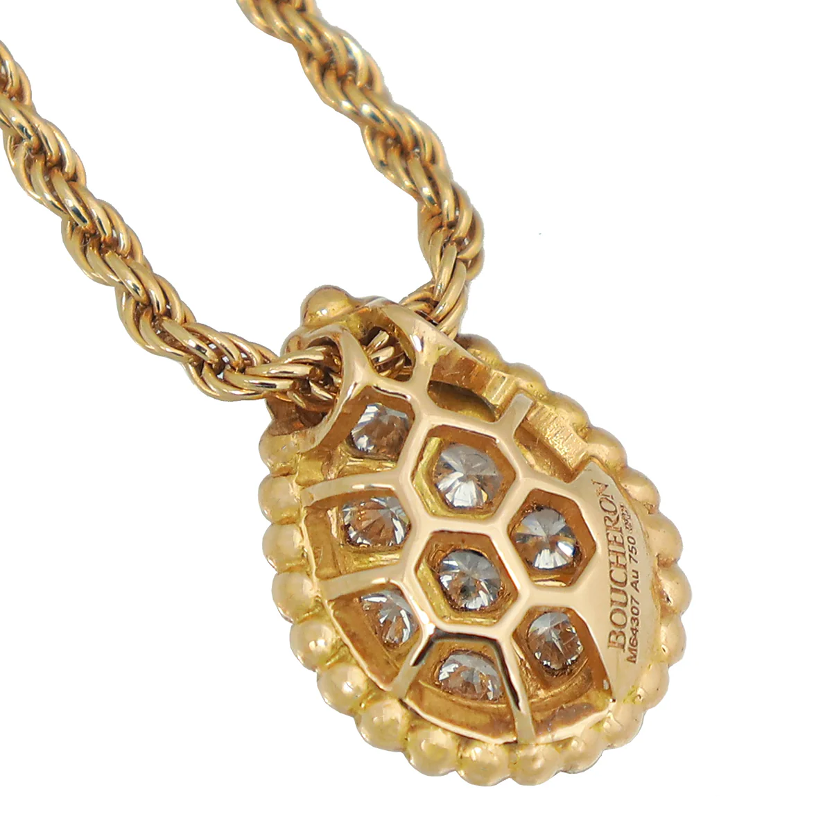 Boucheron 18K Pink Gold Diamond Serpent Boheme Pendant Necklace