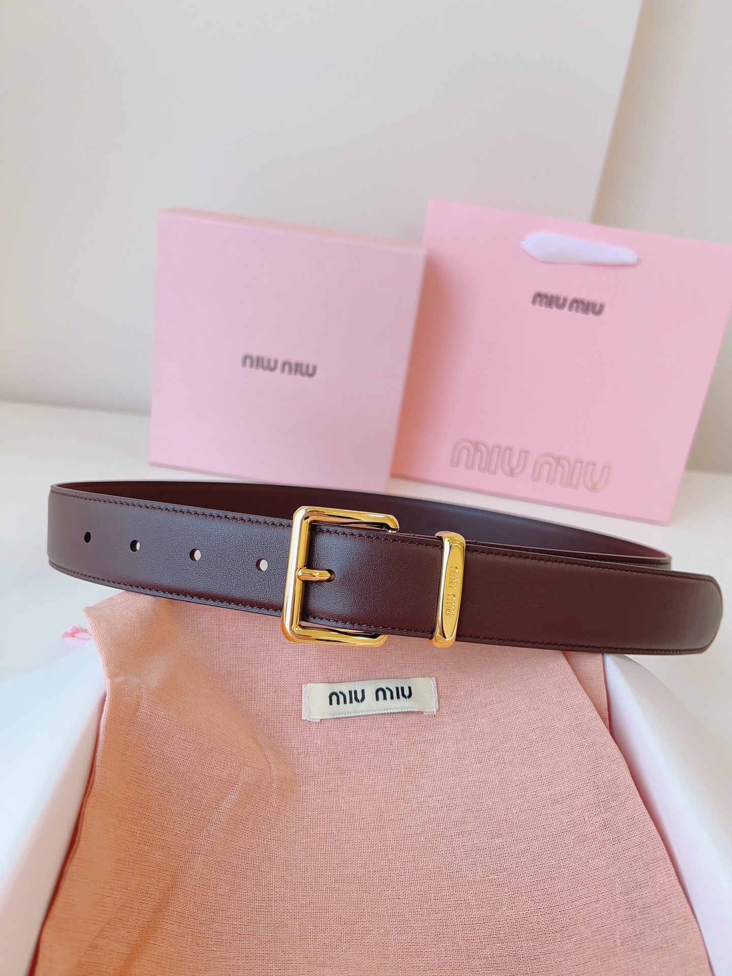 MiuMiu Leather Belts 1:1 Mirror Version