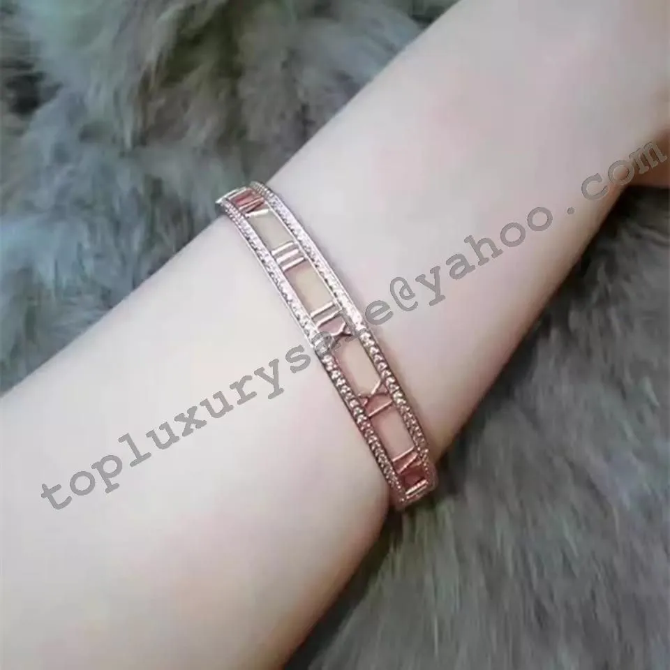Replica Tiffany Atlas Open Hinged Bangle Pave Diamonds GRP08555