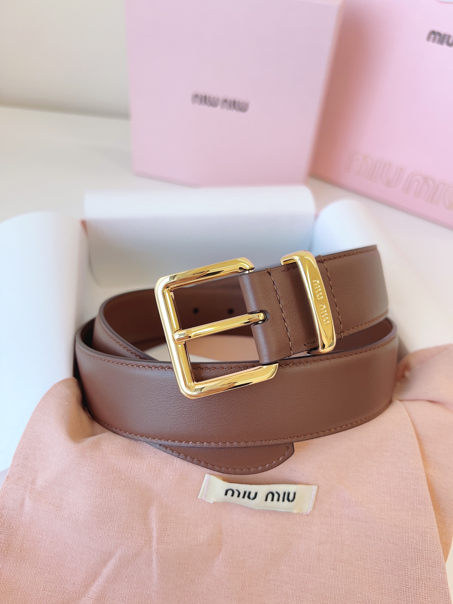 MiuMiu Leather Belts 1:1 Mirror Version
