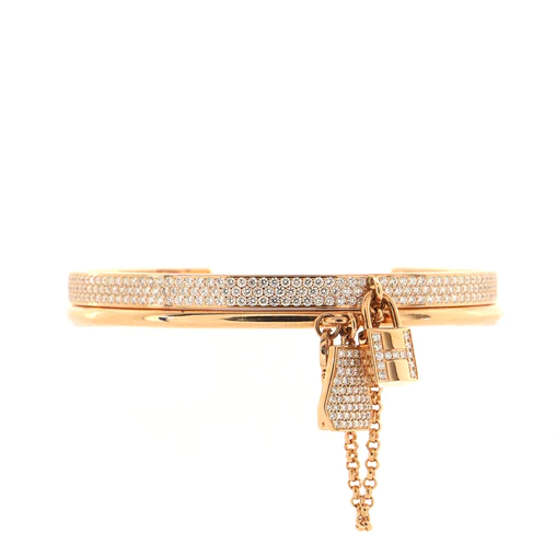 Hermes Kelly Clochette Double Cuff Bracelet, Diamonds, Three Colors