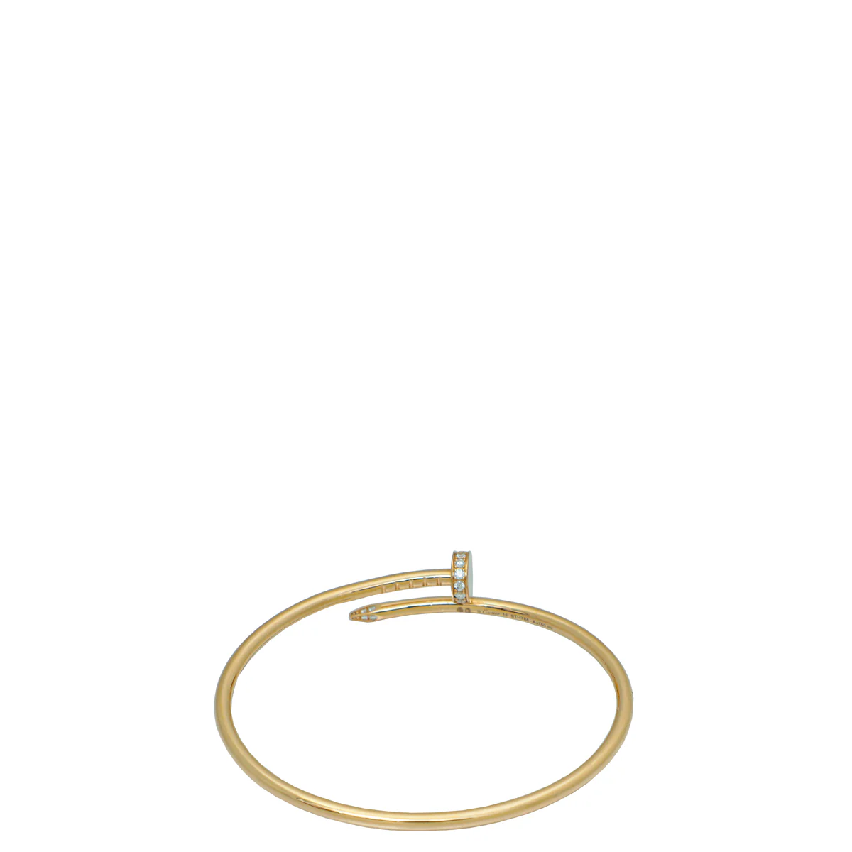 Cartier 18K Rose Gold Diamond Juste Un Clou Small Model Bracelet 15