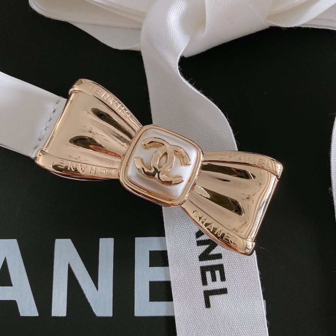 Chanel Belt With Ribbon Buckle Silver Women Belt 30MM