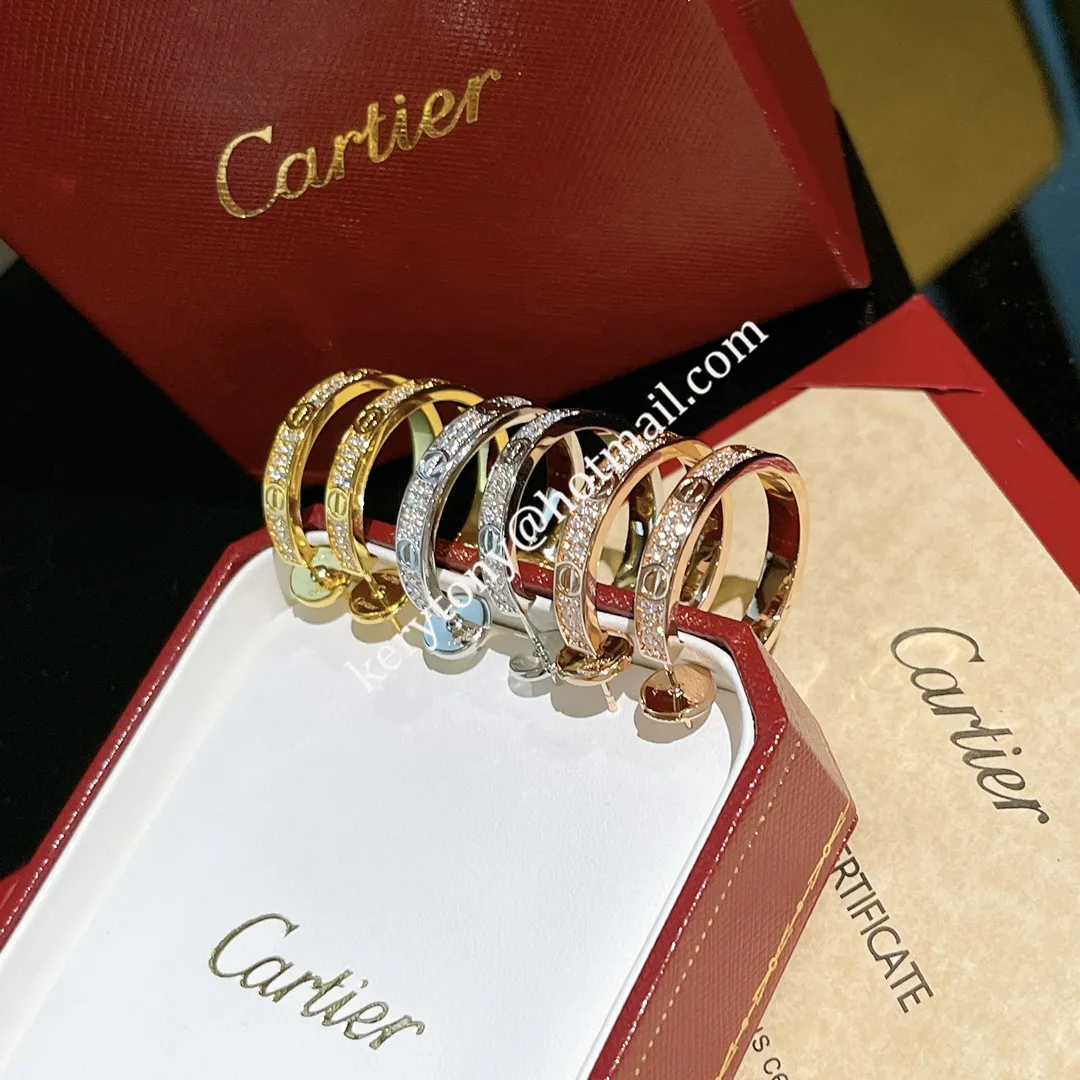 Women��s Jewellery Cartier Love Earrings Yellow Gold/Rose Gold/White Gold With Diamonds N8515192 Cheap