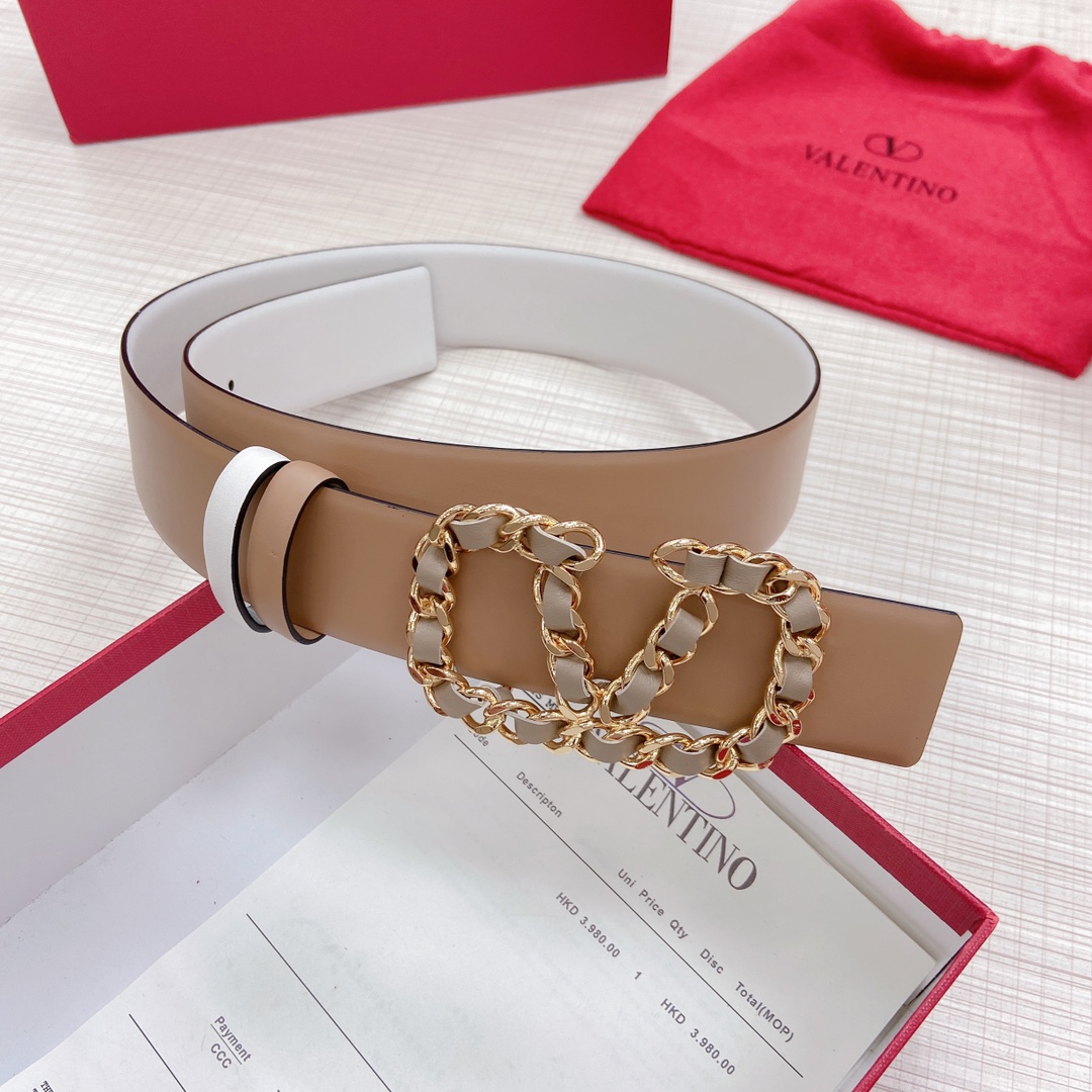 Valentino Leather Belts 1:1 Mirror Version