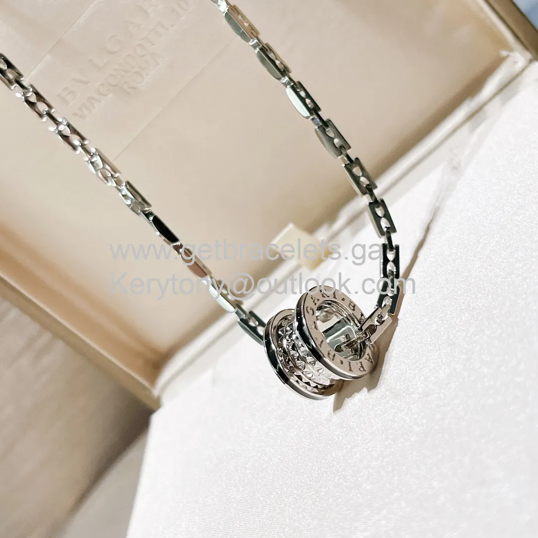 B.Zero1 Rock Necklace White Gold With Black Ceramic Copy