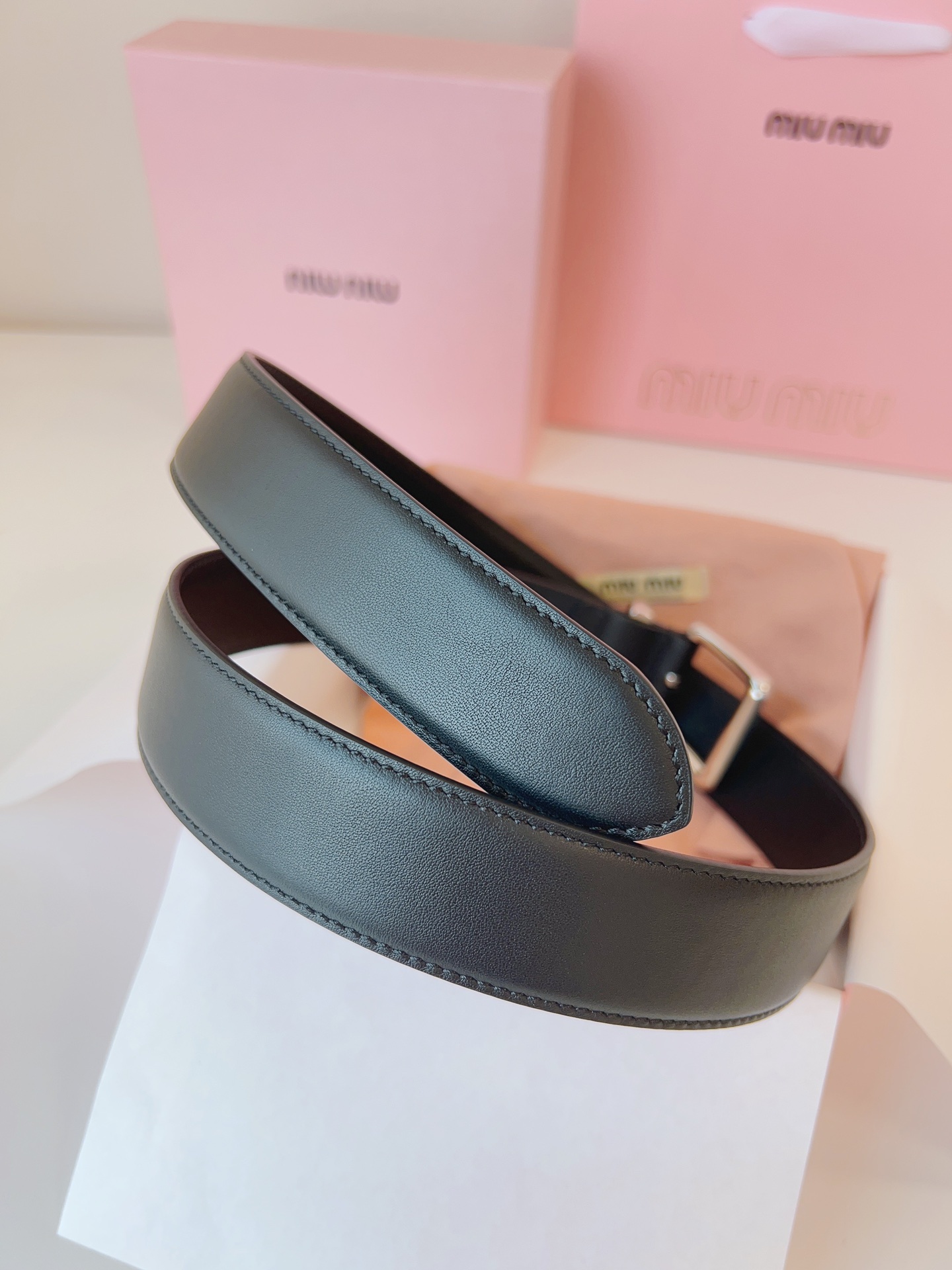 MiuMiu Leather Belts 1:1 Mirror Version
