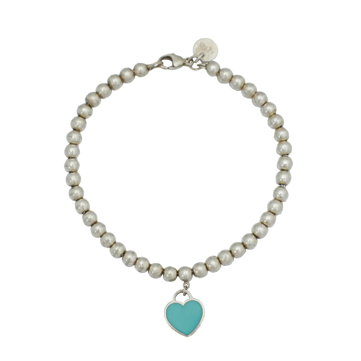 Tiffany & Co Blue Heart Tag Bead Bracelet