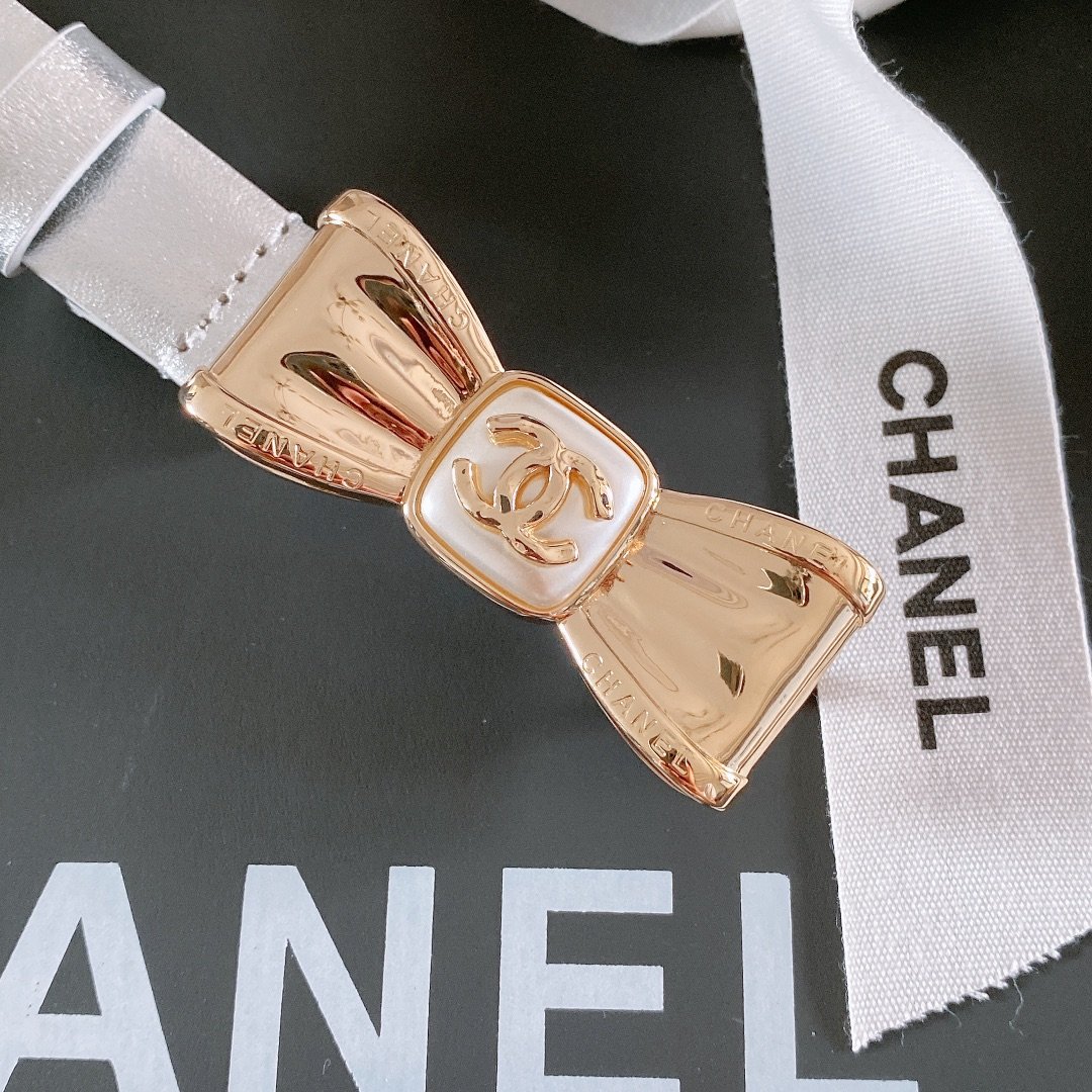Chanel Belt With Ribbon Buckle Silver Women Belt 30MM