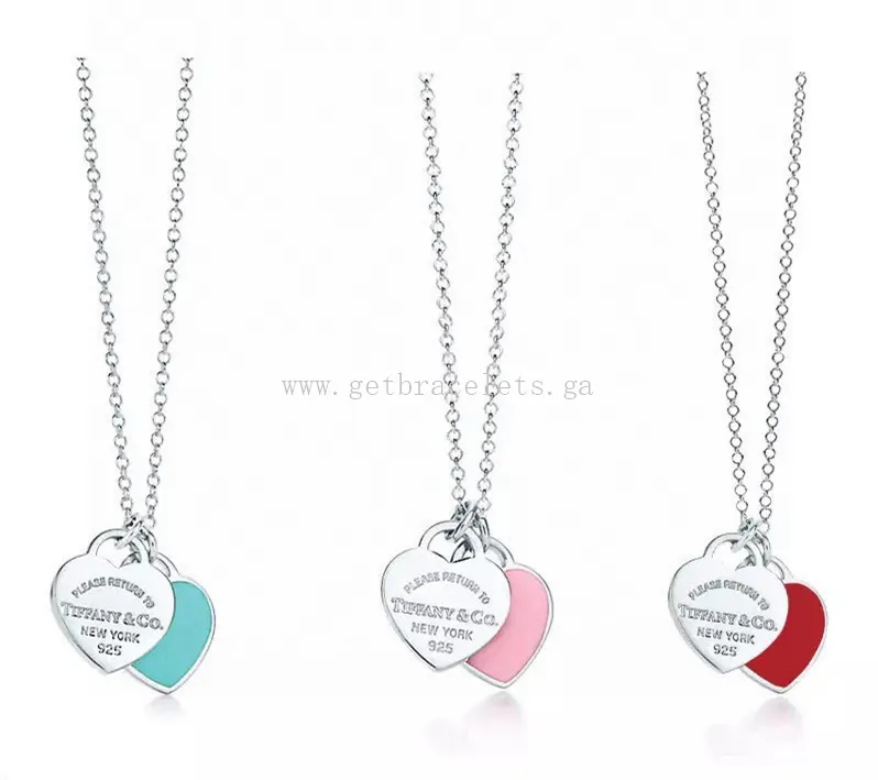 Return to Tiffany Tiffany Blue Double Heart Tag Pendant in Silver Mini