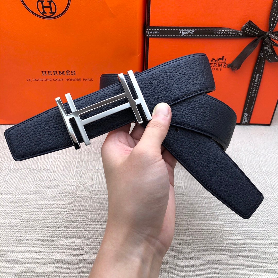 Hermes H Belt Buckle & Reversible Black For Women, Women Belt 380MM