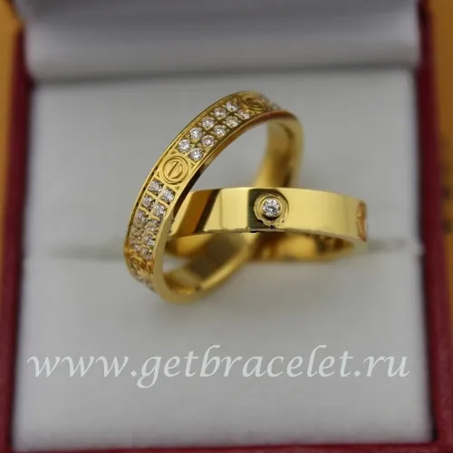 Fake Cartier LOVE Ring Yellow Gold Diamonds