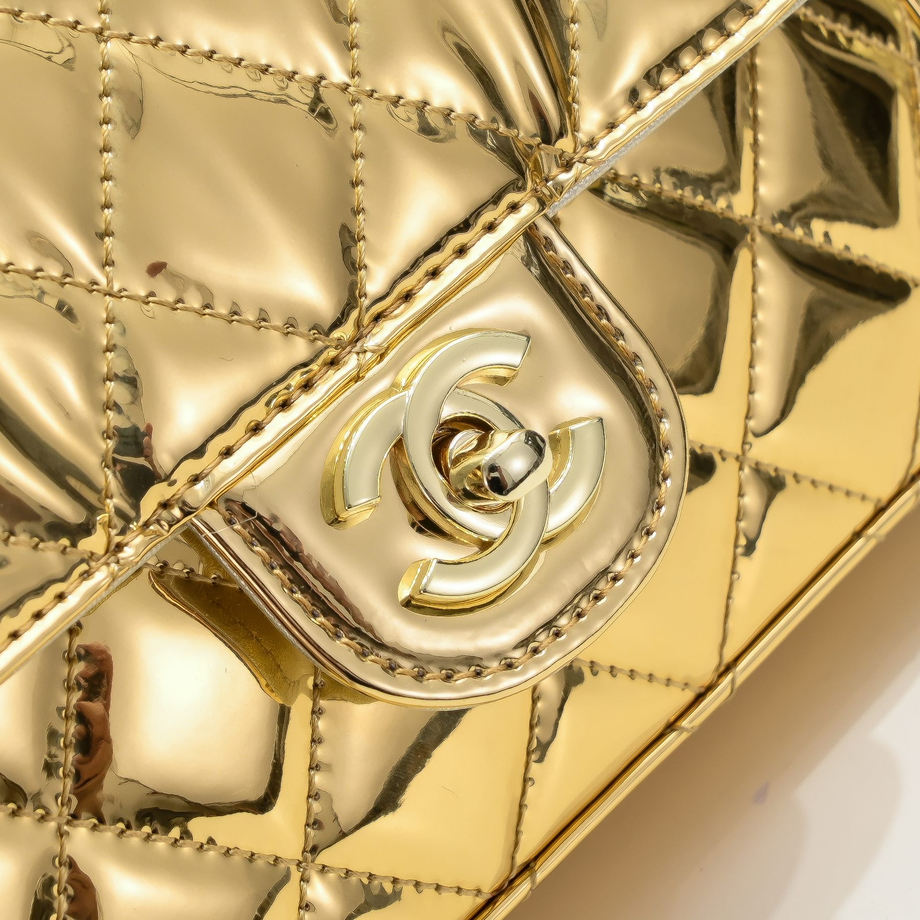 Chanel 24c Star Bag CF Patent Leather Gold Shoulder Bag Handbag