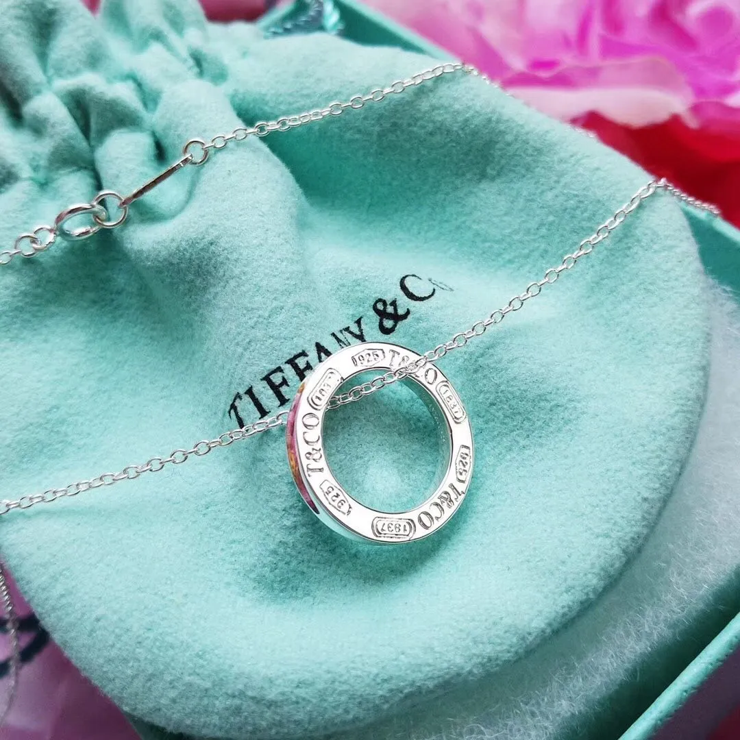 Superior Quality Tiffany 1837? Circle Pendant Single Loop Silver Gold Necklace For Ladies Online