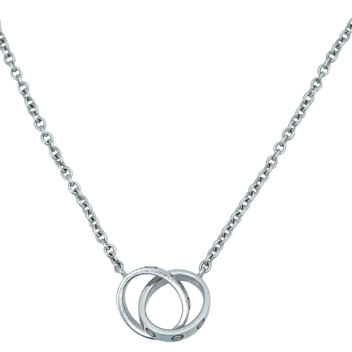 Cartier 18K White Gold Love Hoop Small Necklace