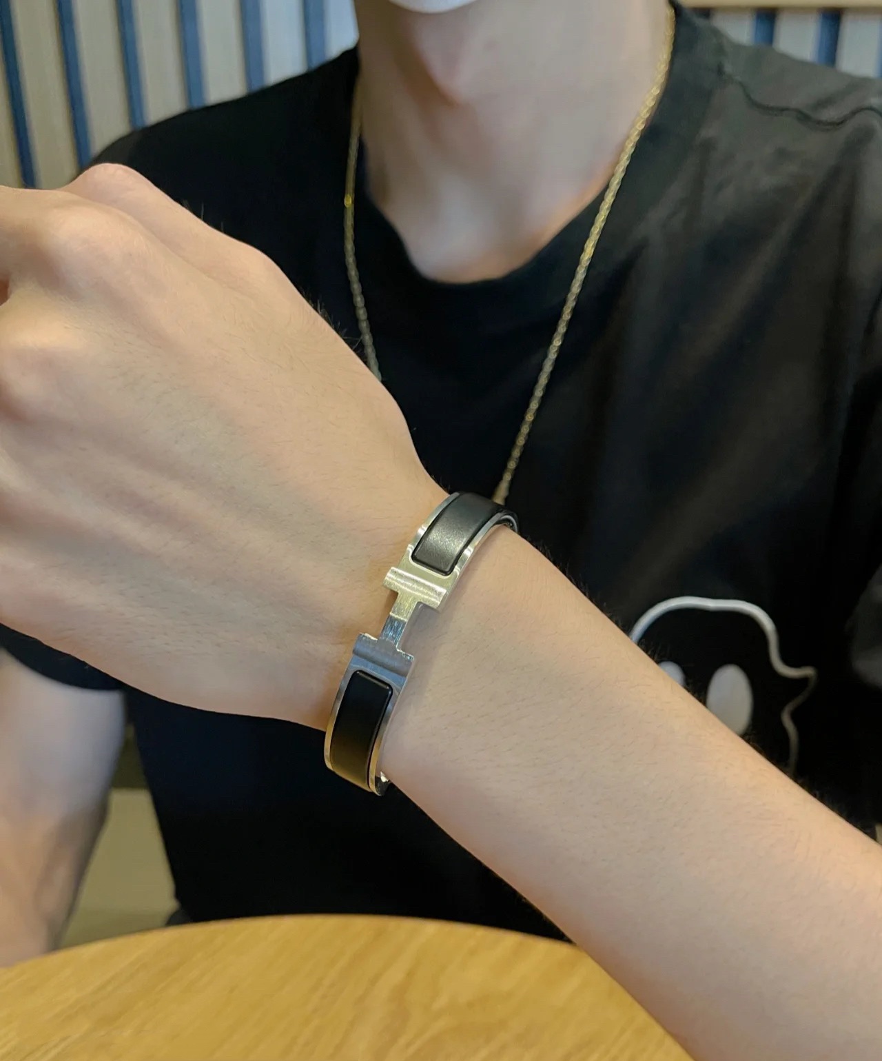 Hermes Matte White Black Warrior Bracelet Replica