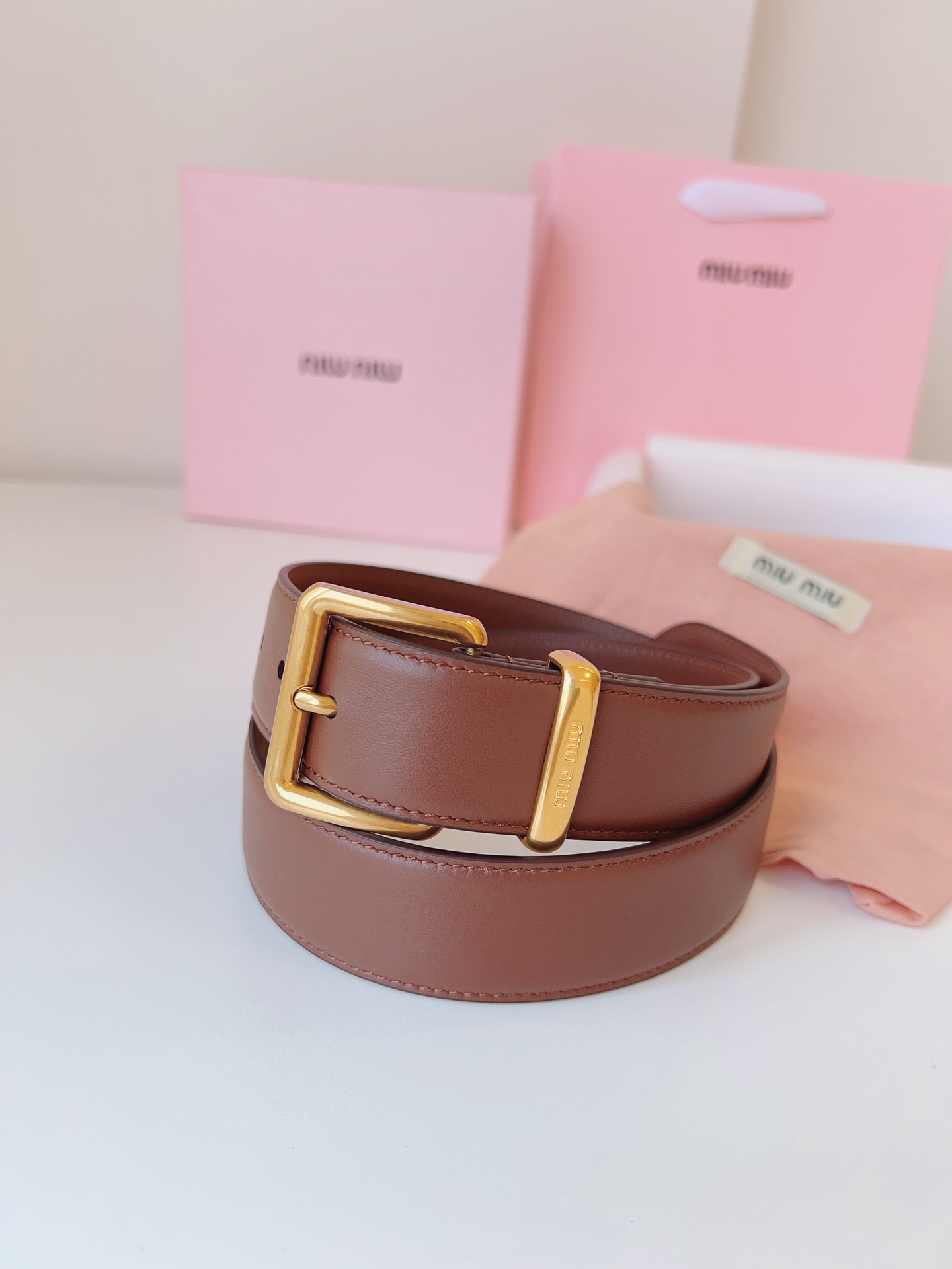 MiuMiu Leather Belts 1:1 Mirror Version
