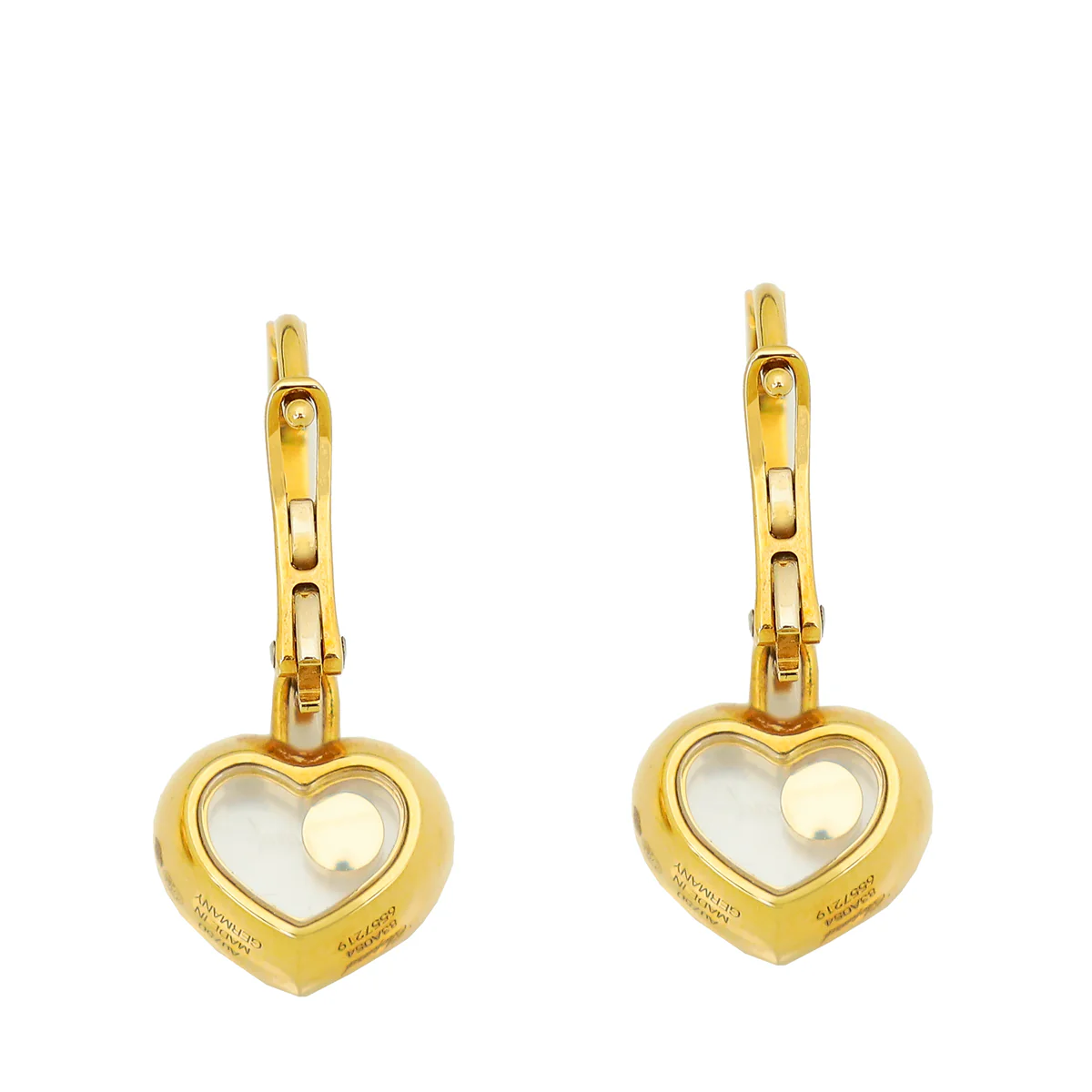 Chopard 18K Yellow Gold Diamond Happy Heart Earrings