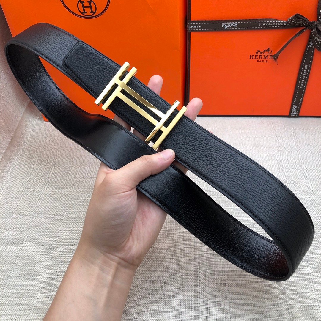 Hermes H Belt Buckle & Reversible Black For Women, Women Belt 380MM