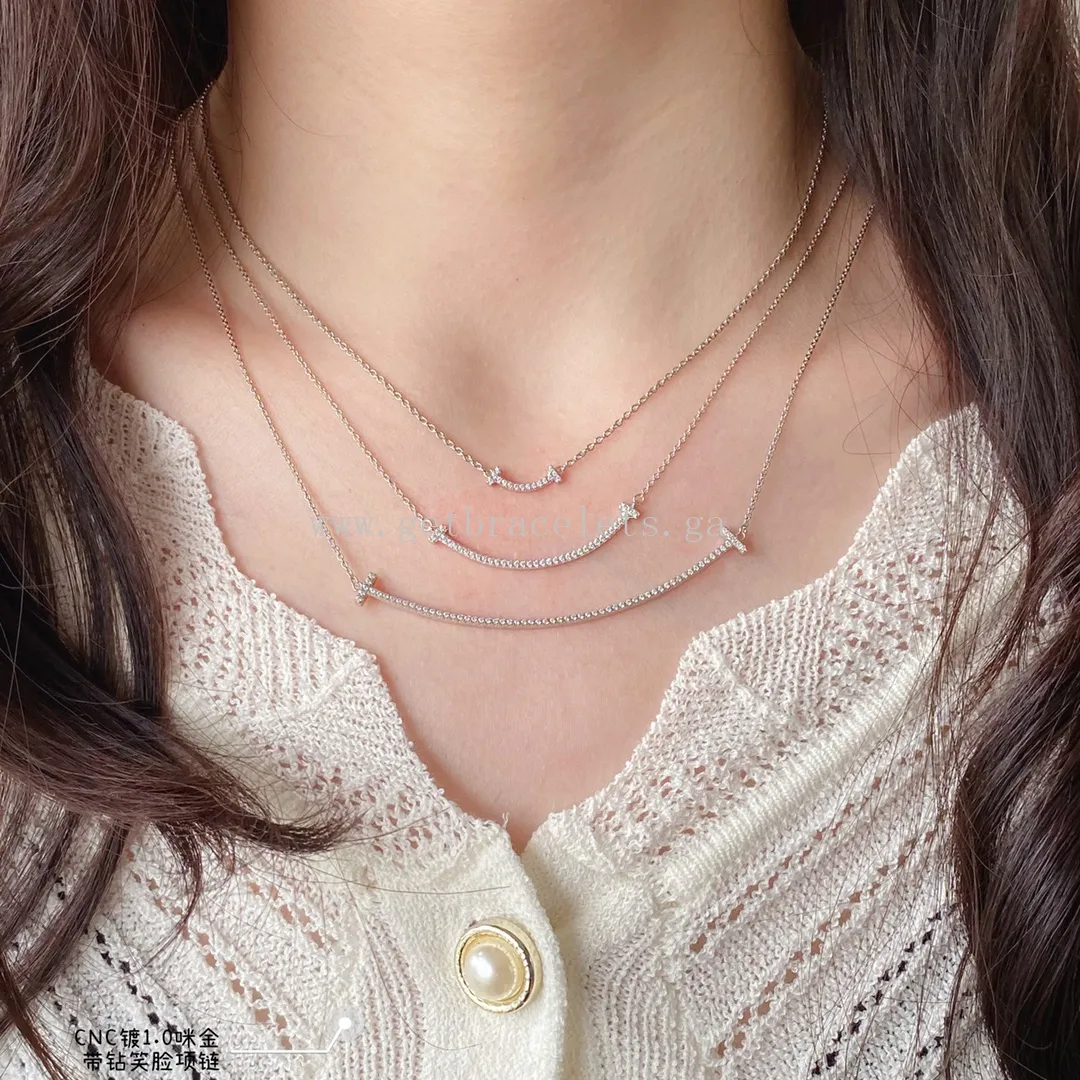 Tiffany T Large Smile Pendant With Diamonds Yellow Gold/Rose Gold/White Gold