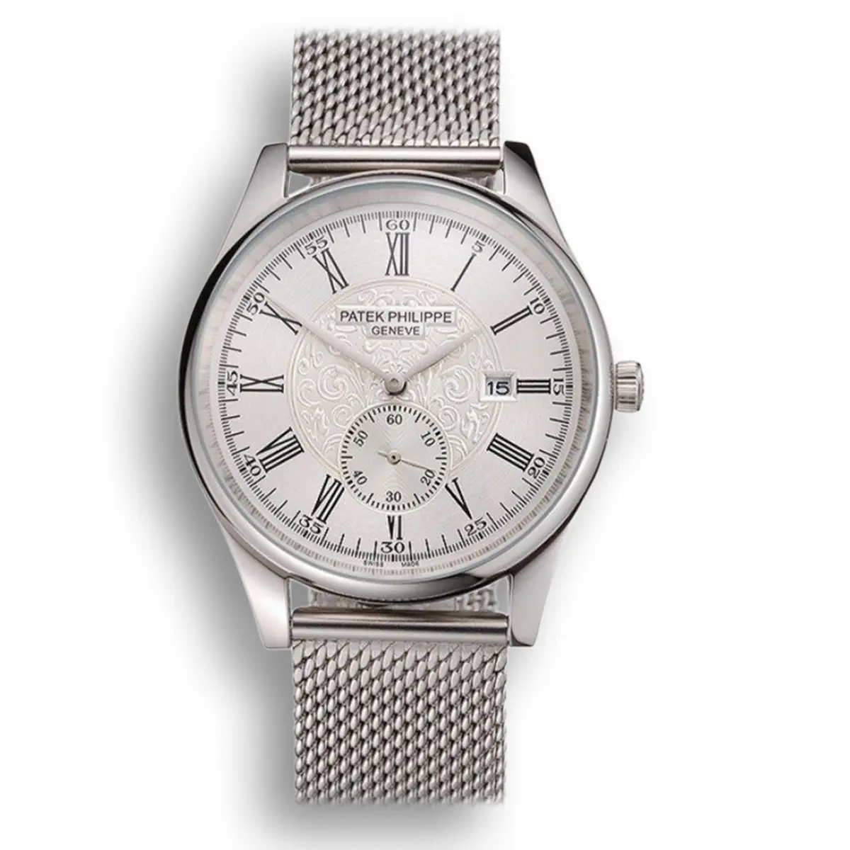 Calatrava Small Seconds Dial White 40 mm, Stainless Steel