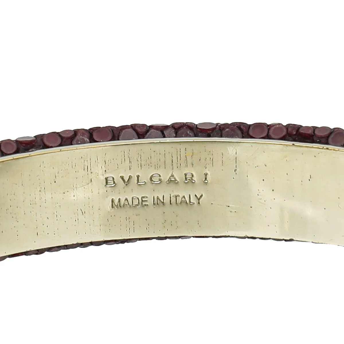 Bvlgari Burgundy Serpenti Forever Galuchat Cuff Bracelet