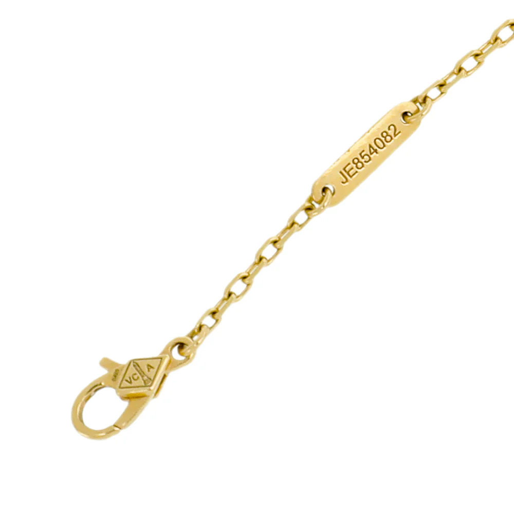 Van Cleef & Arpels 18K Yellow Gold Carnelian Magic Alhambra Necklace