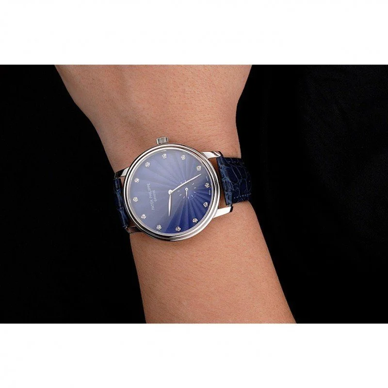 Calatrava Blue Guilloche Dial Blue 41 mm, Stainless Steel