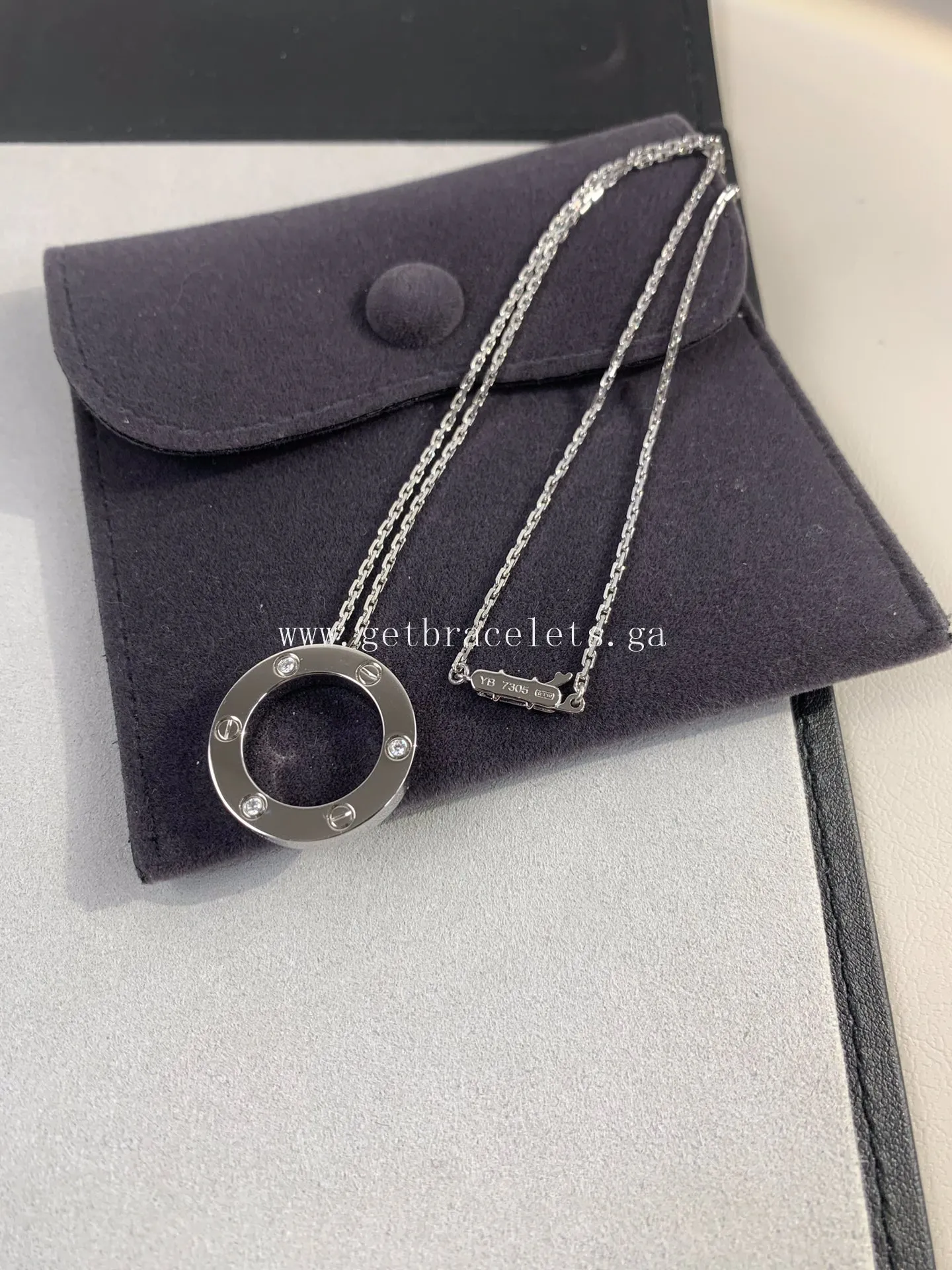 Cartier Love Necklace White Gold With 3 Diamonds