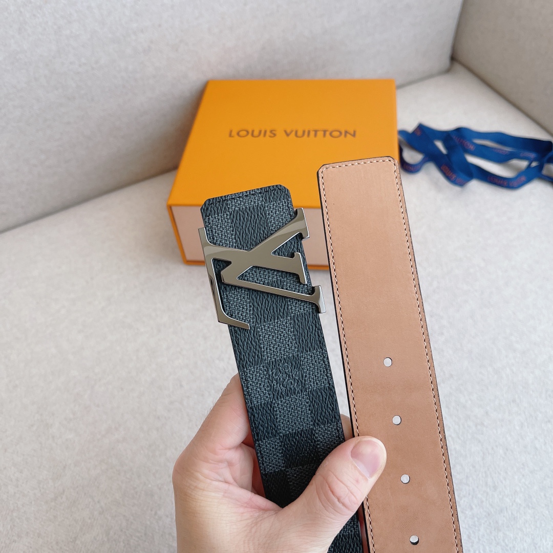 Louis Vuitton LV Leather Belts 1:1 Mirror Version