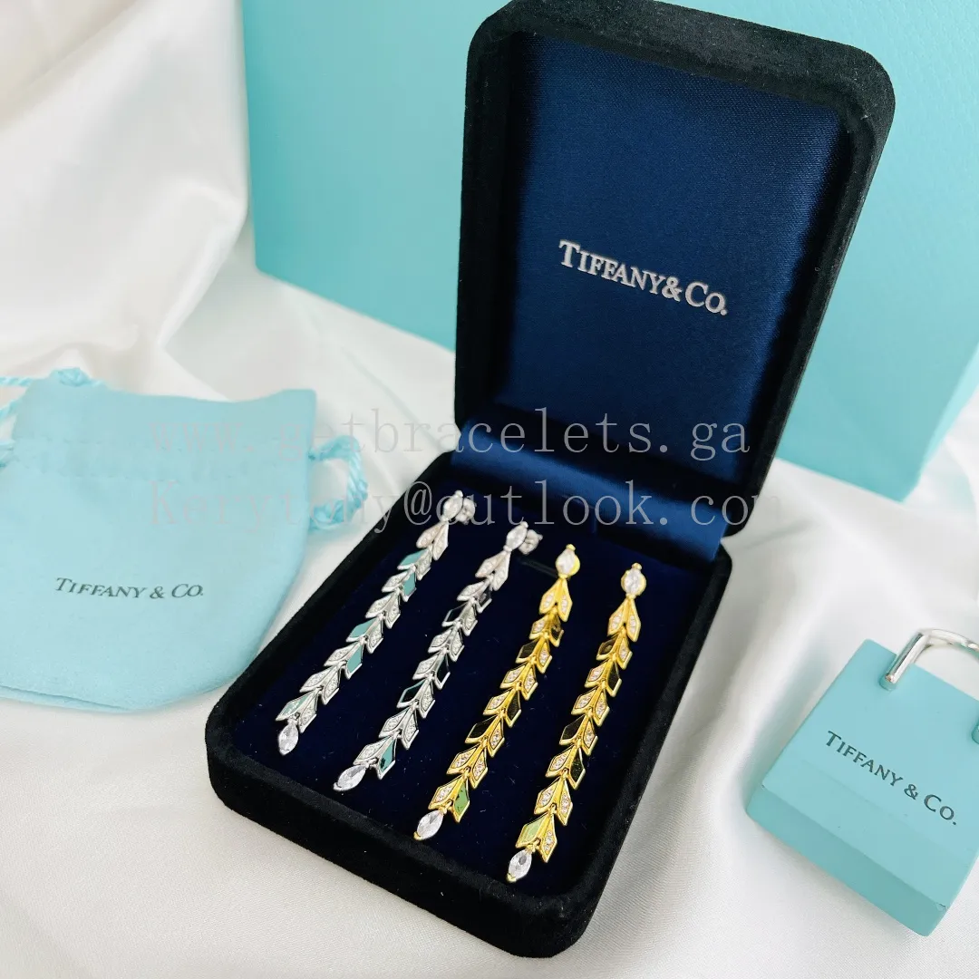 Tiffany Paper Flowers Earrings in Yellow Gold/White Gold with Diamonds