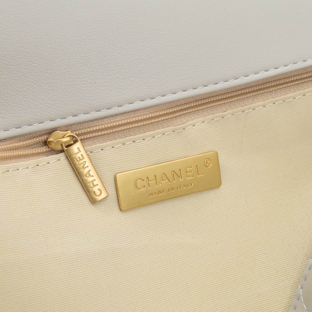 Chanel Lambskin Quilted Large19 Flap Shoulder Bag Handbag